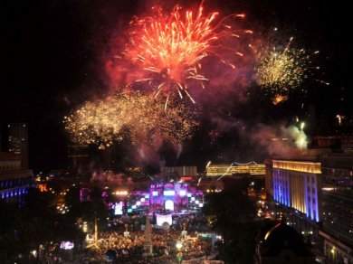 Multitudinaria fiesta de la democracia