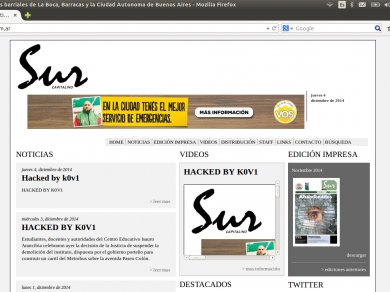 HACKEARON LA WEB DE SUR CAPITALINO