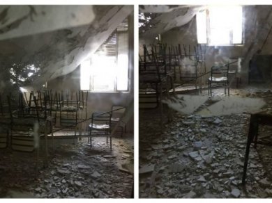 Se derrumbó el techo y una pared de una escuela en Belgrano