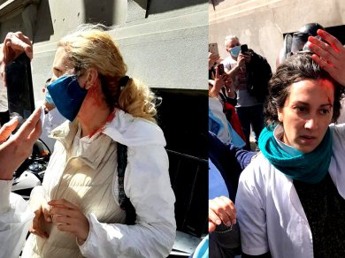 La policía de la ciudad reprimió una movilización de enfermeras